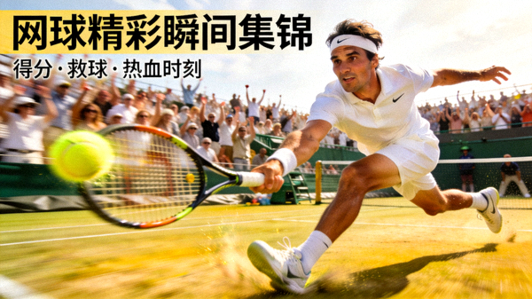 网球比赛精彩得分与救球瞬间集锦视频封面